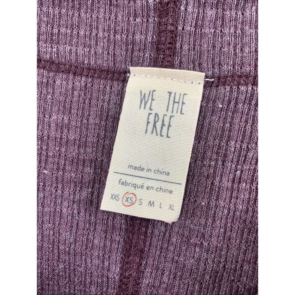 Free People Willow Thermal Top Decadent Purple OB872331 Dolman Sleeves Womens XS